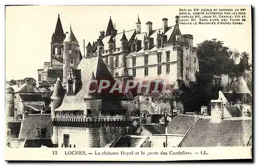 Ansichtskarte AK Loches Le Chateau Royal et la Porte des Cordeliers