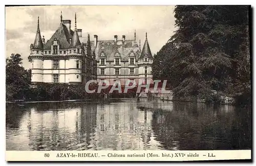 Cartes postales Azay le Rideau Chateau National