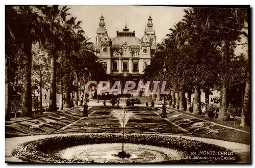 Cartes postales moderne Monte Carlo les jardins et le casino