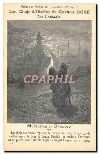 Cartes postales Les chefs d'oeuvre de Gustave Dore Les croisades Murzuffle et Dandolo