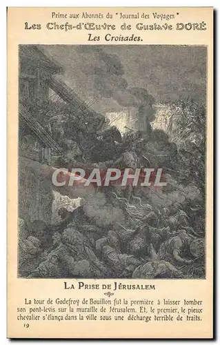 Cartes postales Les chefs d'oeuvre de Gustave Dore Les croisades La prise de Jerusalem