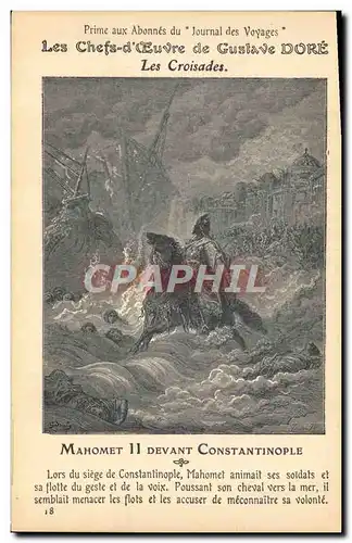 Cartes postales Les chefs d'oeuvre de Gustave Dore Les croisades Mahomet II devant Constantinople