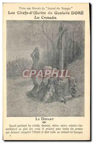 Cartes postales Les chefs d'oeuvre de Gustave Dore Les croisades Le depart