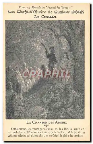 Cartes postales Les chefs d&#39oeuvre de Gustave Dore Les croisades La chanson des adieux
