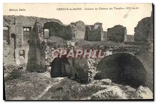 Cartes postales Greoux les Bains Interieur du chateau des templiers