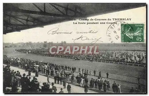 Cartes postales Cheval Equitation Hippisme Champ de courses du Tremblay La foule pendant une course