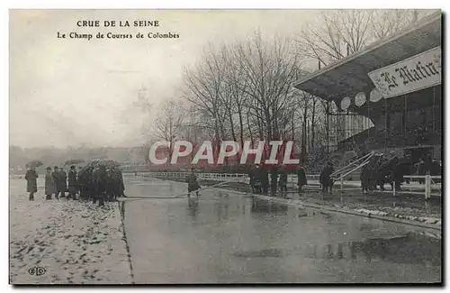 Cartes postales Cheval Equitation Hippisme Crue de la Seine Le Champ de courses de Colombes
