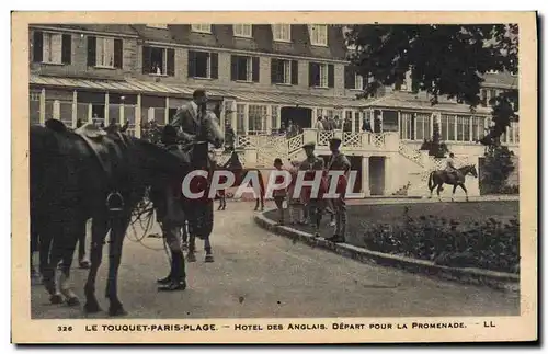 Cartes postales Cheval Equitation Hippisme Le Touquet Paris Plage Hotel des Anglais Depart pour la promenade