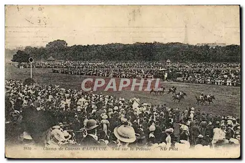 Cartes postales Cheval Equitation Hippisme Champ de courses d&#39Auteuil Vue sur la pelouse