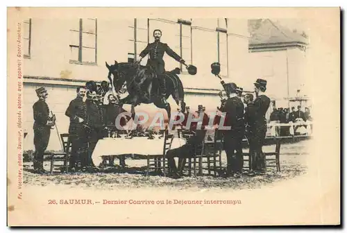 Cartes postales Cheval Equitation Hippisme Saumur Dernier convive ou le dejeuner interrompu
