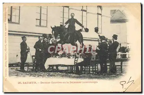 Cartes postales Cheval Equitation Hippisme Saumur Dernier convive ou le dejeuner interrompu