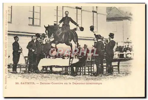 Cartes postales Cheval Equitation Hippisme Saumur Dernier convive ou le dejeuner interrompu