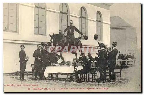 Cartes postales Cheval Equitation Hippisme Saumur Dernier convive ou le dejeuner interrompu