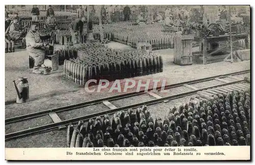 Cartes postales Militaria Fabrication des obus francais