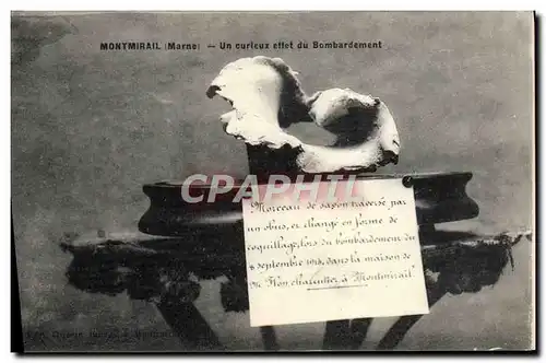 Cartes postales Militaria Montmirail Un curieux effet de bombardement