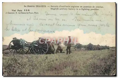 Cartes postales Militaria Batterie anglaise en position de combat