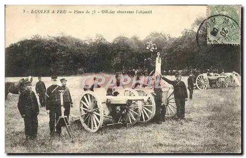 Cartes postales Militaria Ecoles de feu Officier observant l&#39objectif