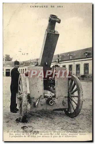 Cartes postales Militaria Artillerie Manoeuvre de canon Rimailho