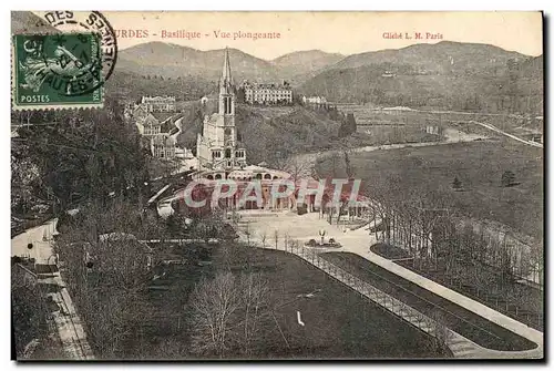 Cartes postales Lourdes Basilique Vue Plongeante