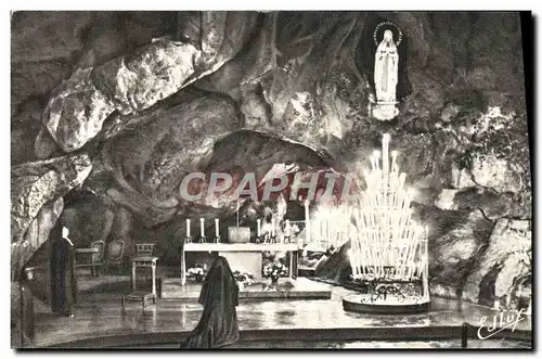 Moderne Karte Lourdes La Grotte Miraculeuse de Nuit