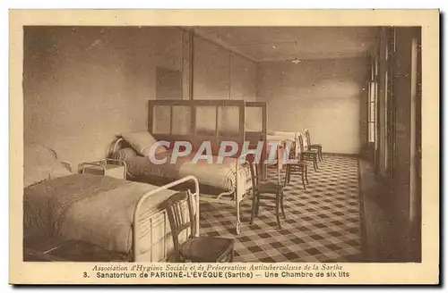 Cartes postales Sanatorium de Parigne L&#39Eveque Une chambre de six lits