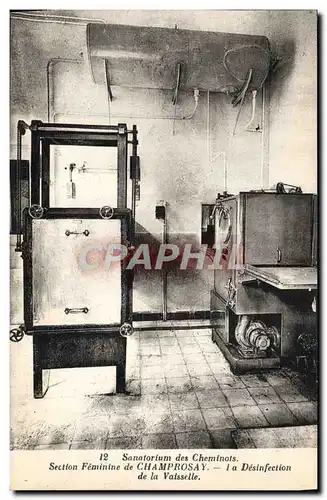 Cartes postales Sanatorium de Cheminols Section Feminine de Champrosay Le desinfection de la vaisselle