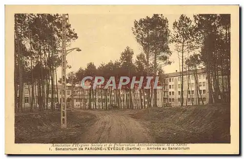 Ansichtskarte AK Sanatorium de Parigne L&#39Eveque Arrivee au Sanatorium Arrivee