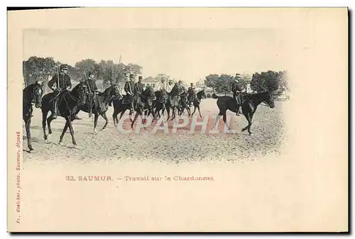 Ansichtskarte AK Cheval Equitation Hippisme Saumur Travail sur le Chardonnet