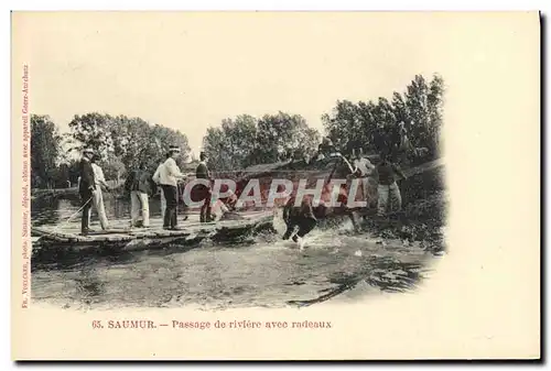 Ansichtskarte AK Cheval Equitation Hippisme Saumur passage de riviere avec radeaux