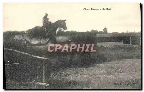 Cartes postales Cheval Equitation Hippisme Chute banquette du Breil