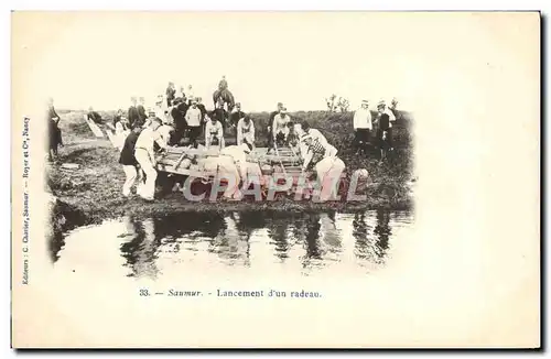 Ansichtskarte AK Cheval Equitation Hippisme Saumur lancement d&#39un radeau