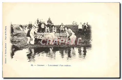 Cartes postales Cheval Equitation Hippisme Saumur lancement d&#39un radeau