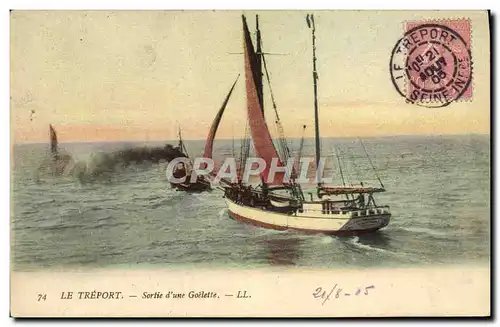 Cartes postales Bateau Le Treport Sortie d&#39une goelette