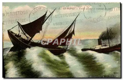 Cartes postales Bateau Le Havre Voilier desempare rentrant au port