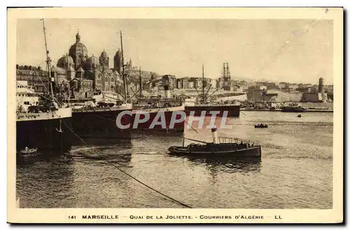 Ansichtskarte AK Bateau Marseille Quai de la Joliette Courriers d&#39Algerie