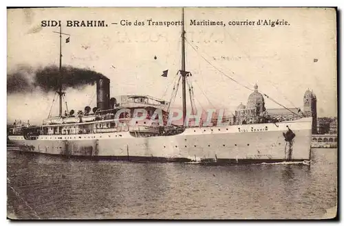 Cartes postales Bateau Sidi Brahim Cie des Transports Maritimes Courrier d&#39Algerie