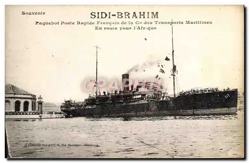 Ansichtskarte AK Bateau Sidi Brahim Paquebot rapide francais de la Cie des Transports maritimes En route pour l&#