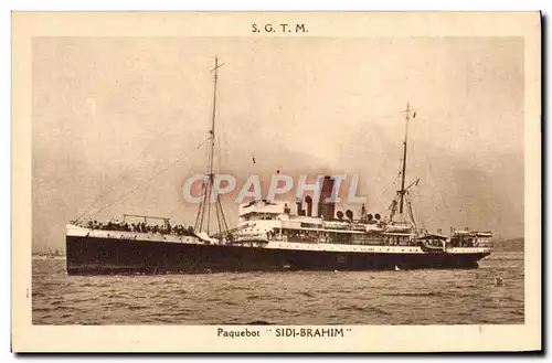 Cartes postales Bateau Paquebot Sidi Brahim ligne hebdomadaire Marseille Alger