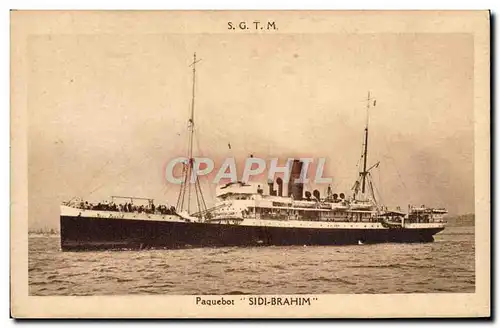 Cartes postales Bateau Paquebot Sidi Brahim ligne hebdomadaire Marseille Alger