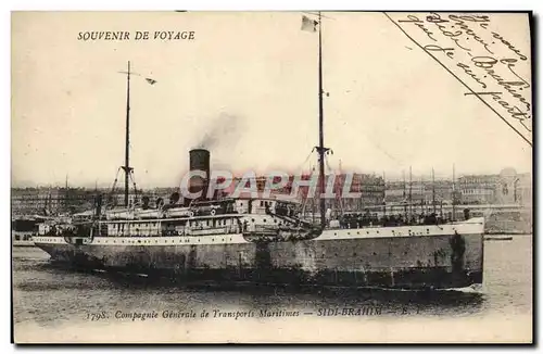 Cartes postales Bateau Sidi Brahim Compagnie Generale des Transports Maritimes