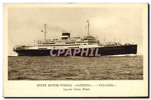 Cartes postales Bateau Sister Motor Vessels Saturnia Vulcania