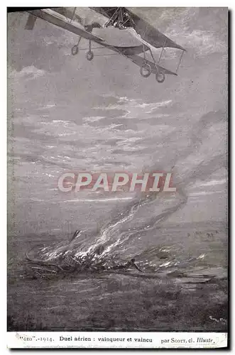 Cartes postales Militaria Duel aerien vainqueur et vaincu Scott Avion