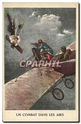 Cartes postales Militaria Avion Un combat dans les airs