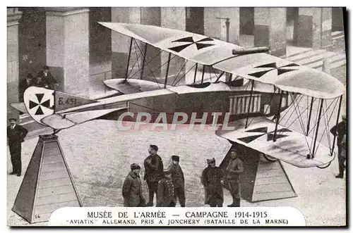 Ansichtskarte AK Militaria Paris Musee de l&#39armee Aviatik allemand pris a Jonchery Bataille de la Marne