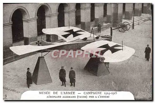 Cartes postales Militaria Paris Musee de l&#39armee Aeroplane allemand pris a l&#39ennemi