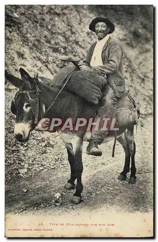 Ansichtskarte AK Folklore Type de montagnard sur son ane Mule TOP