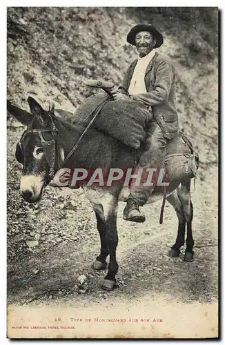 Cartes postales Folklore Type de montagnard sur son ane Mule TOP