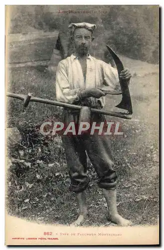 Cartes postales Folklore Pyrenees Type de faucheur montagnard TOP