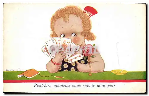 Ansichtskarte AK Fantaisie Illustrateur Enfant Jeu de cartes