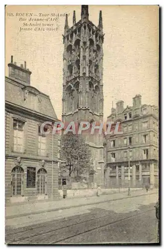 Cartes postales Rouen Tour St Andre Rue Jeanne d'Arc